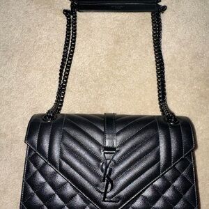 Saint Laurent Black Quilted Shoulder Bag